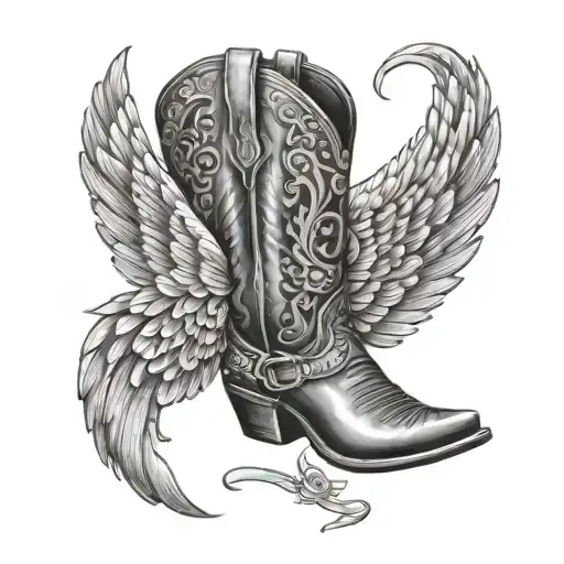 Cowboy Boots Angel Wings