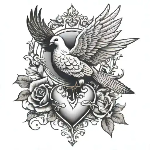 Dove And Sacred Heart