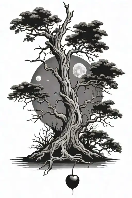 Dead Cherry Tree Under The Night