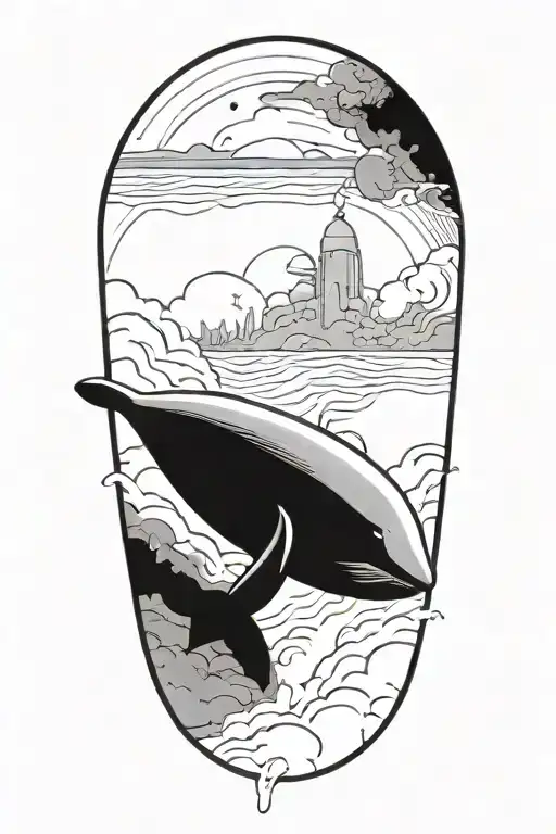 Smiling Half Sperm Whale Half Thermonuclear Missile Falling Through The Atmosphere