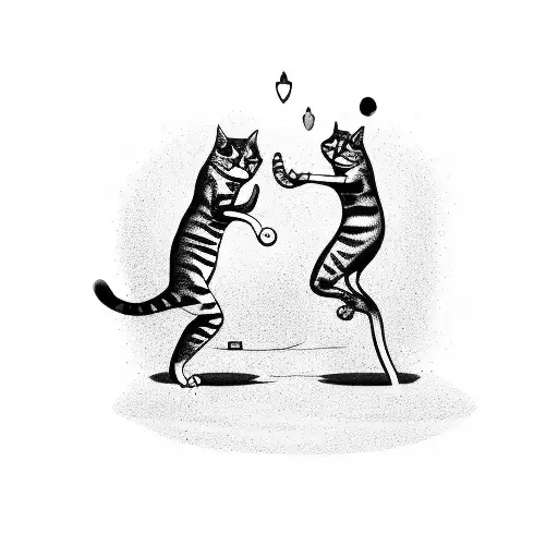 A Cat And A Frog Engaged In A Brazilian Jiu Jitsu Match