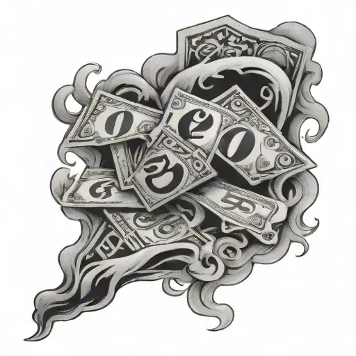 Money Signs In Smoke Rising