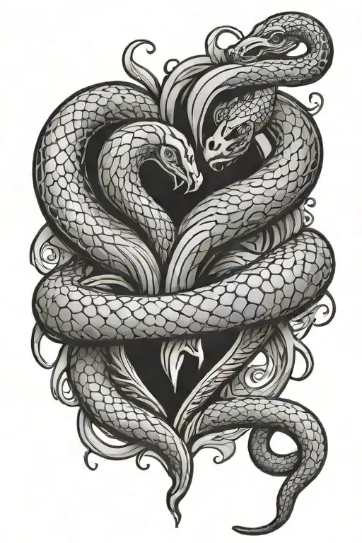 Heart With Snake Coming Outside