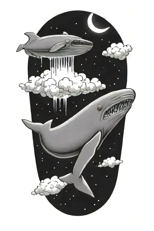 Smiling Half Sperm Whale Half Thermonuclear Missile Falling Through The Atmosphere