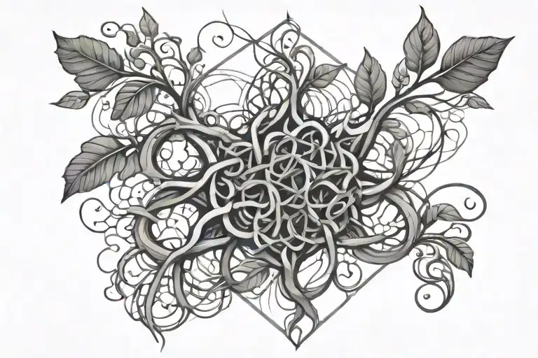 Abstract Plant Roots Forming A Geometric Pattern