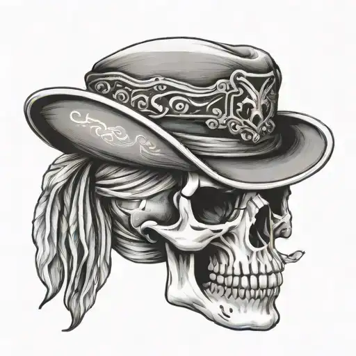 Skull With Cavalry Hat And Bandana
