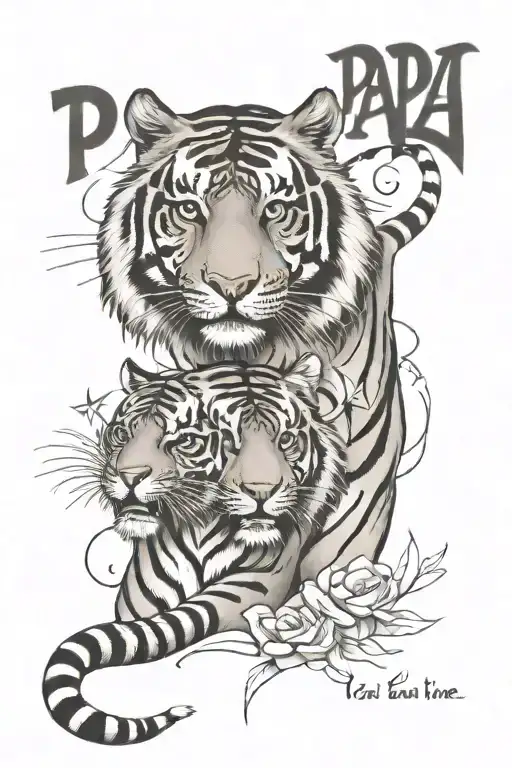 Tiger With The Words Papa And The Numbers 1957-2024