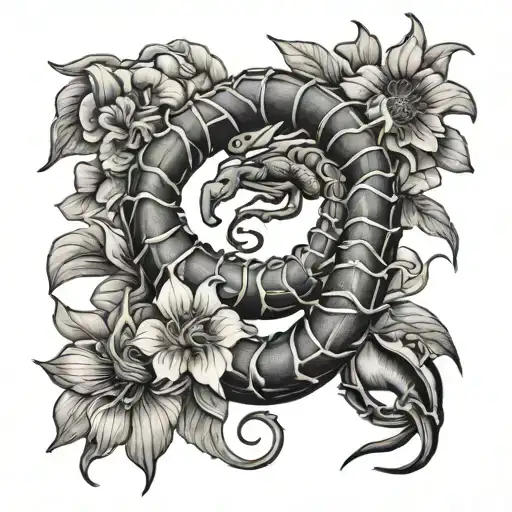 Scorpio With Flowers Blooming