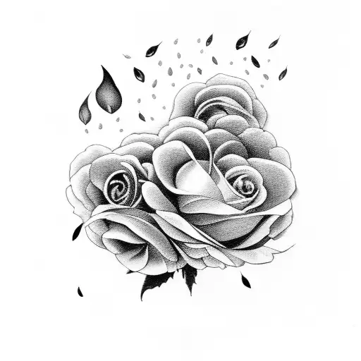 Elegant Black And Grey Floral Arrangement With Thunderstorm Clouds