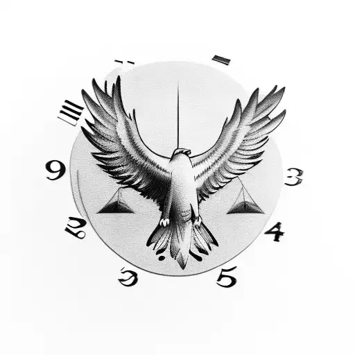 A Silhouette Of A Soaring Eagle With Clock Gears As Its Feathers