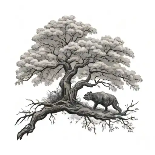 Ellie Tattoo From Last Of Us 2 Mixed With Cherry Blossom Tree