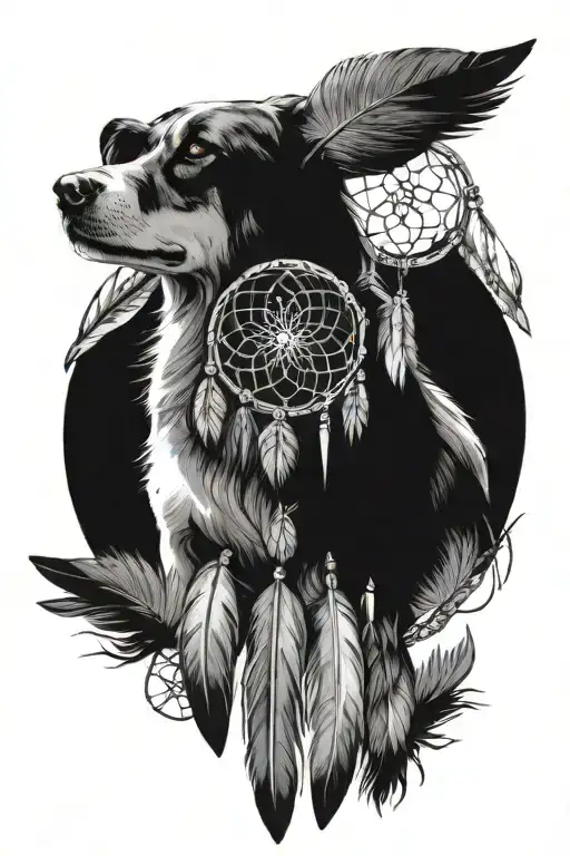 Dream Catchers And Dog Print