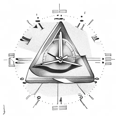 Clock With Triangle And Earth