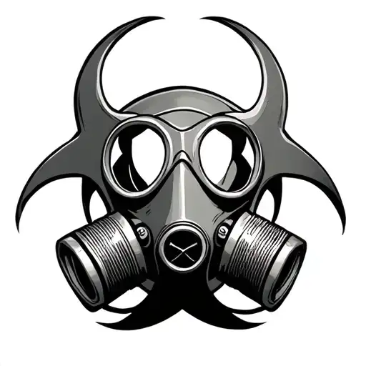 Gas Mask Biohazard Symbol Intertwined