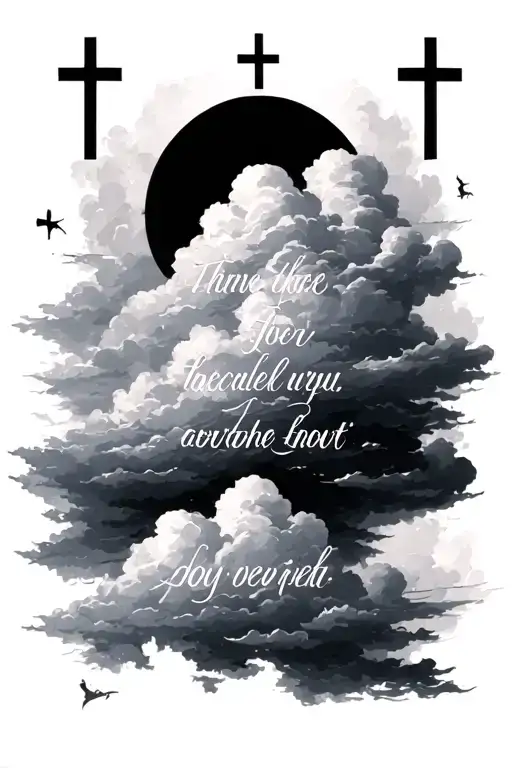 Christian Scripture With Clouds