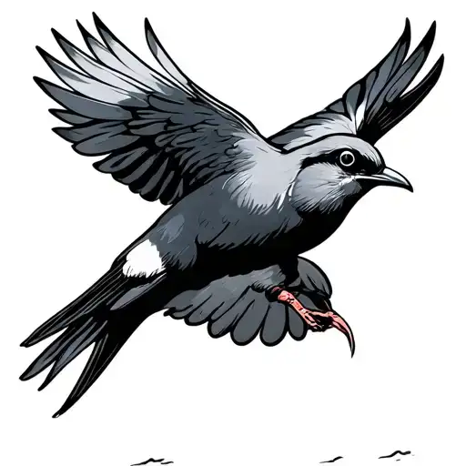 Swallow Bird Nose Diving With Aggresive Look