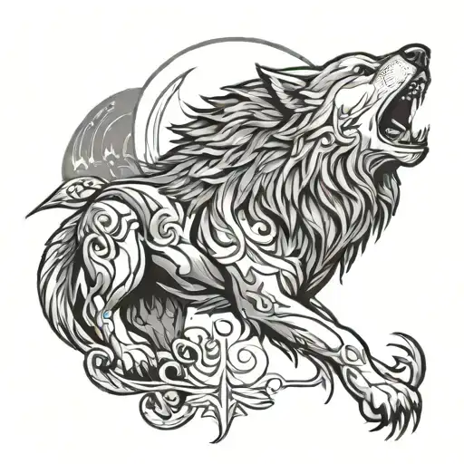 Guardian Of Strength With Howling Wolf
