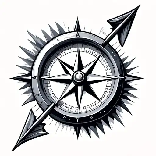 Compass And Arrow Intertwined