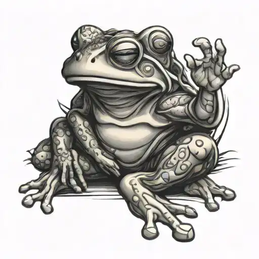 Kaeru Frog Jiujitsu Fighter Surrounded