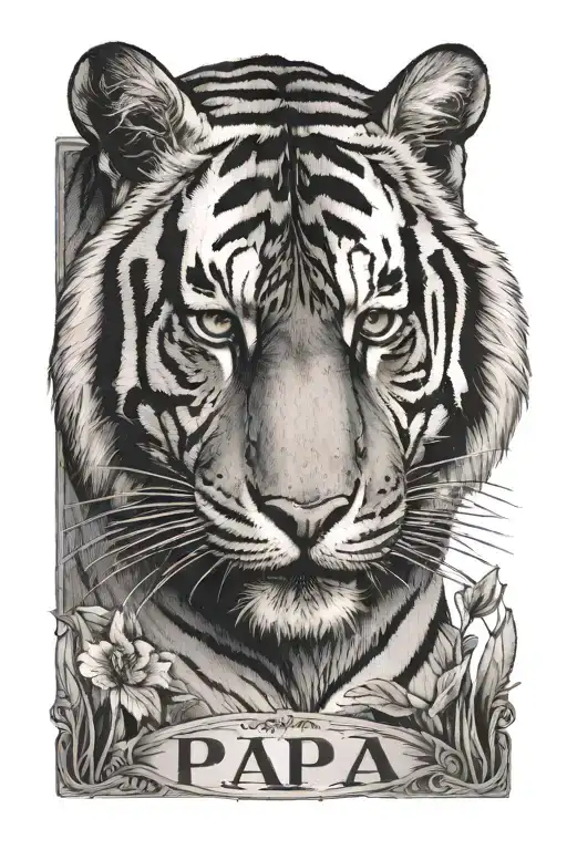 Tiger With The Words Papa 1957-2024