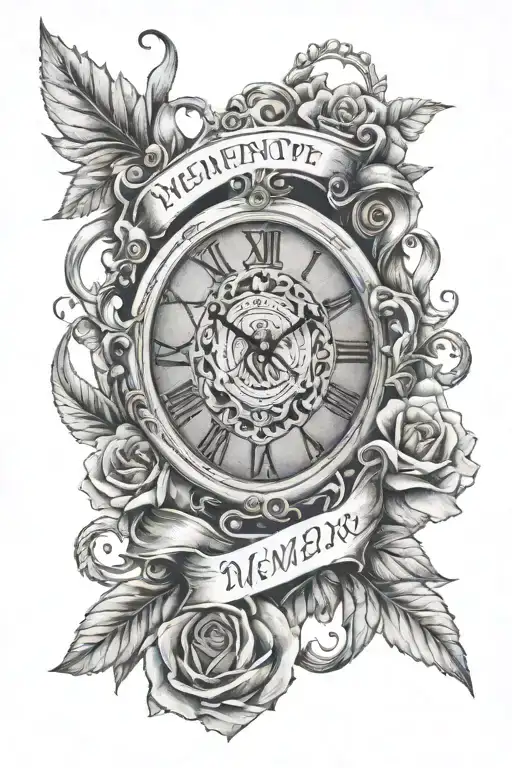 Half Sleeve With Roman Numeral Clock Says Memento Vivere And Memento Mori