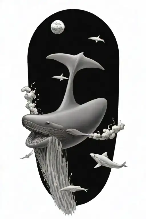 Smiling Half Sperm Whale Half Thermonuclear Missile Falling Through The Atmosphere