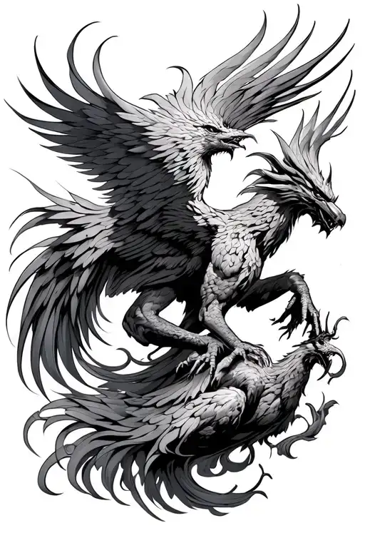 Phoenix Battling Demon