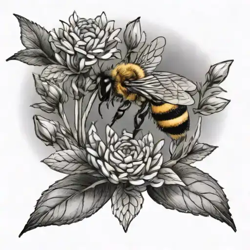 Bee Getting Nectar In A Field Fo