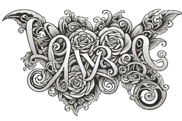 Alyssa Name Love Tattoo Design