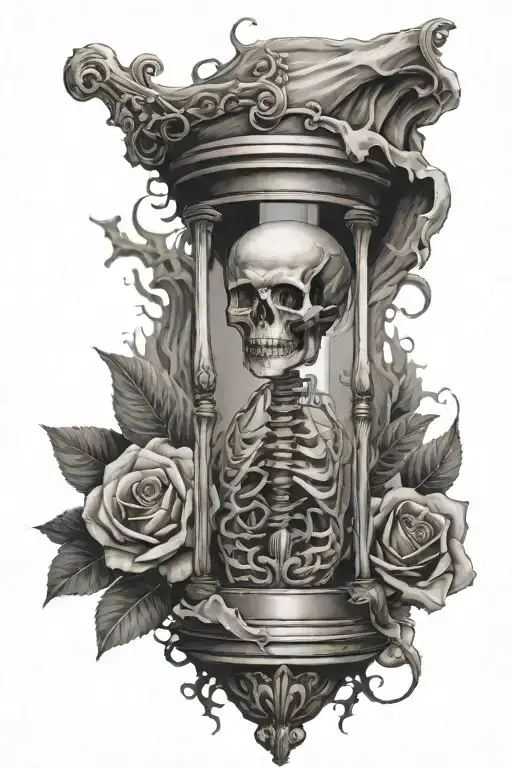 Forearm Skeleton Bones With Hourglass Between The Bones