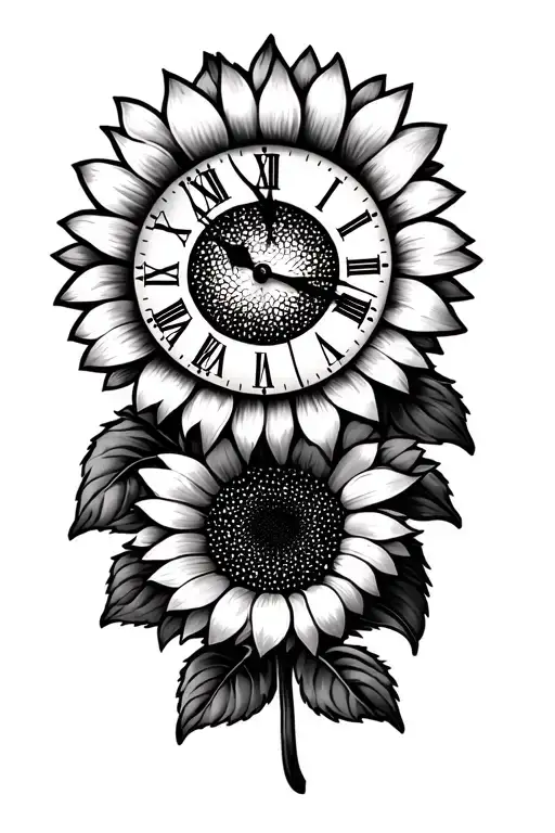 Sunflower Clock Face