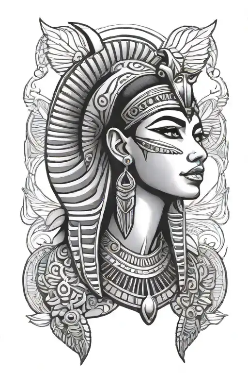 Front Facing Egyptian Goddess Unique