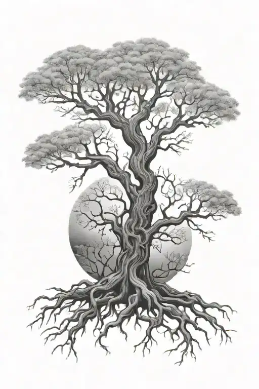 Full Sleeve Tree Of Life With Roots