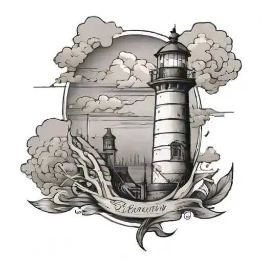 Lighthouse With The Letters Y And B Hidden Within