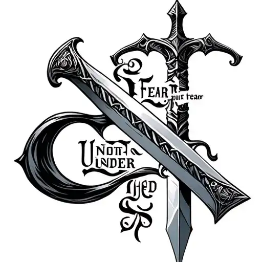 A Sword With The Phrase Fear Not Fear God Under The Sword