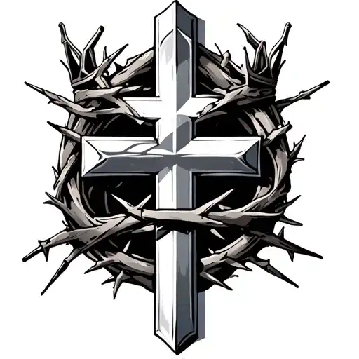 Romans 818 Cross With Crown Of Thorns Wrapping