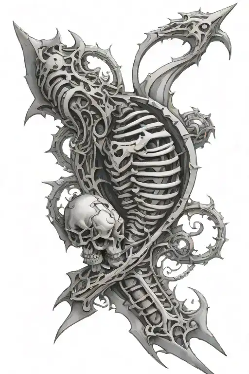 Cyber Sigilism Left Side Of Ribs For Cover Up