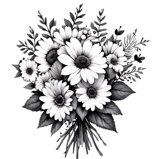 Goth August And December Birth Flower Bouquet