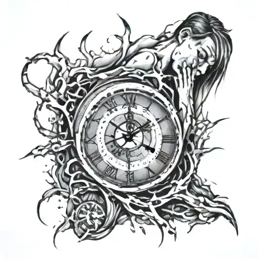 Clock Melting On A Man