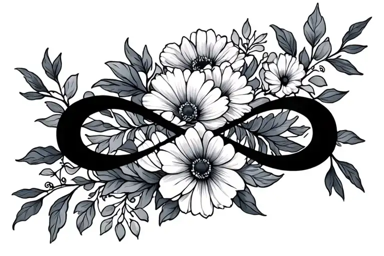 2 Name Birth Month Flowers Infinity Symbol