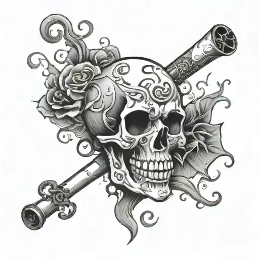 Smoking Skull With Heart