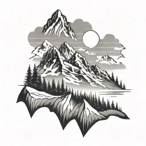 Snowboarding Mountain Range