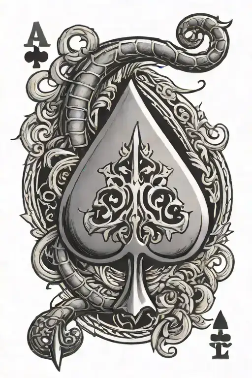 Ace Of Spade Card With Scorpion Emerging