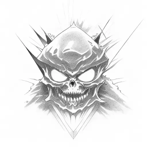 Evil Japanese Style Black And White