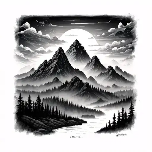 Misty Forest And Old Mountains