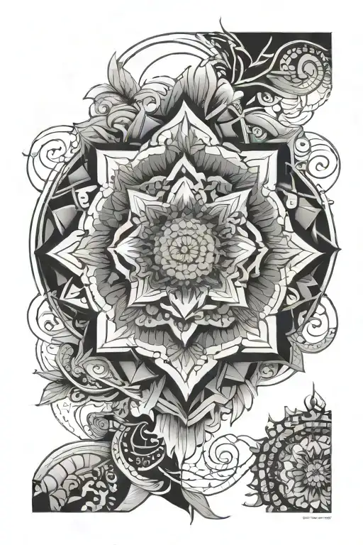 Hybrid Of Abstract And Mandala