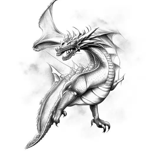 A Majestic Dragon Soaring Through The Galaxy