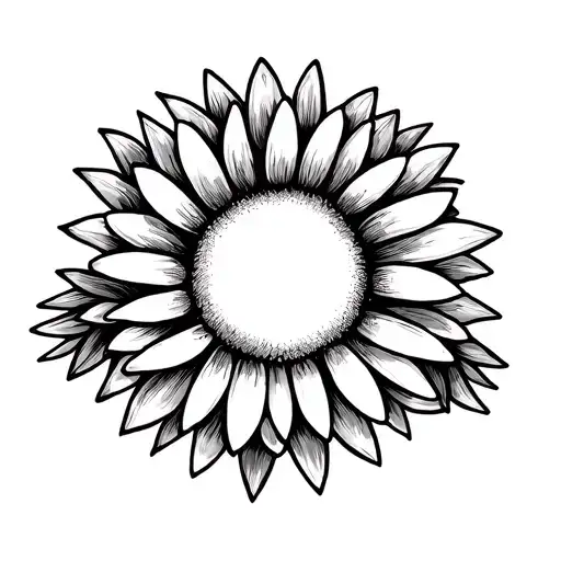 Fine Line Sun With Daisies
