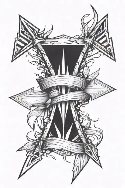 Forearm Tattoo Masculine Arrow With Thorns Wrapped Around It