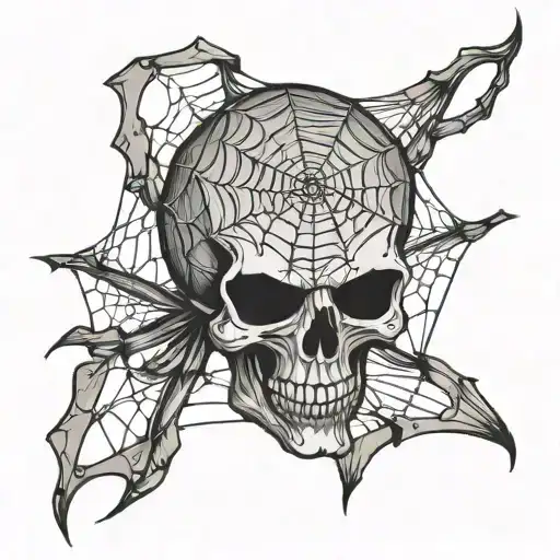 A Spiderweb Shaped Like A Skull
